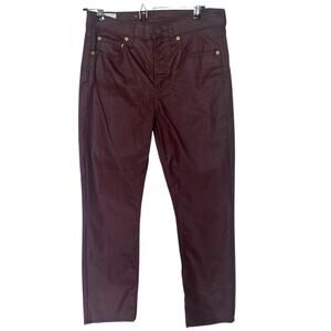 Gap Women's Vintage Slim Mid Rise Coated Jeans Burgundy Size 6 Regular